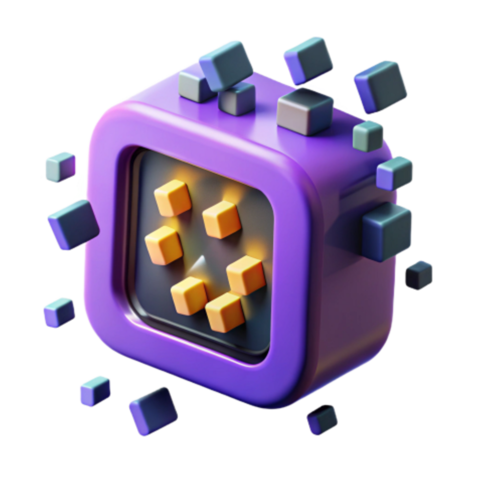 magnificent vintage Data Cube 3D Visualization of Information Blocks genuine png
