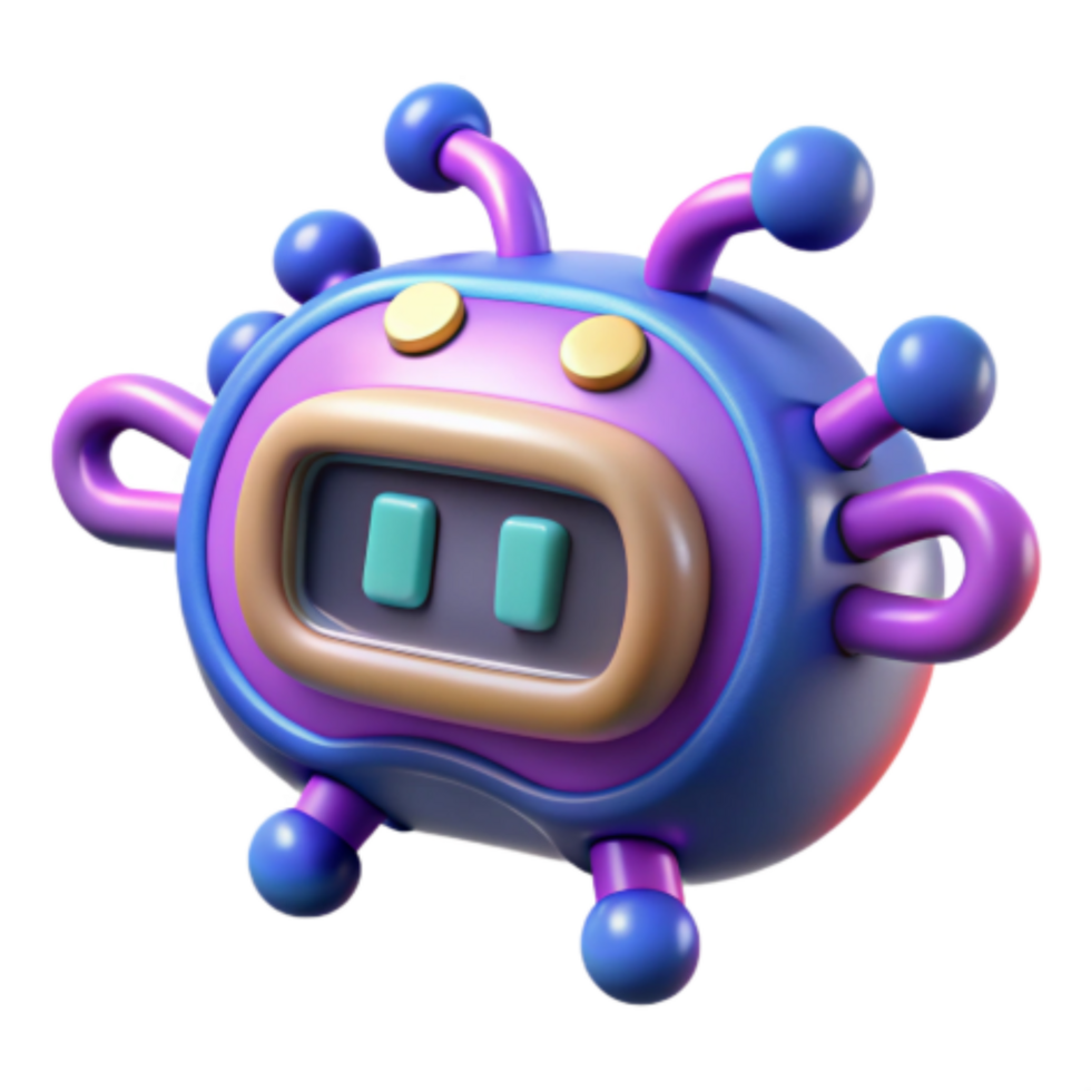 extraordinary contemporary Cute 3D Render of a Friendly Robot Bug exclusive png