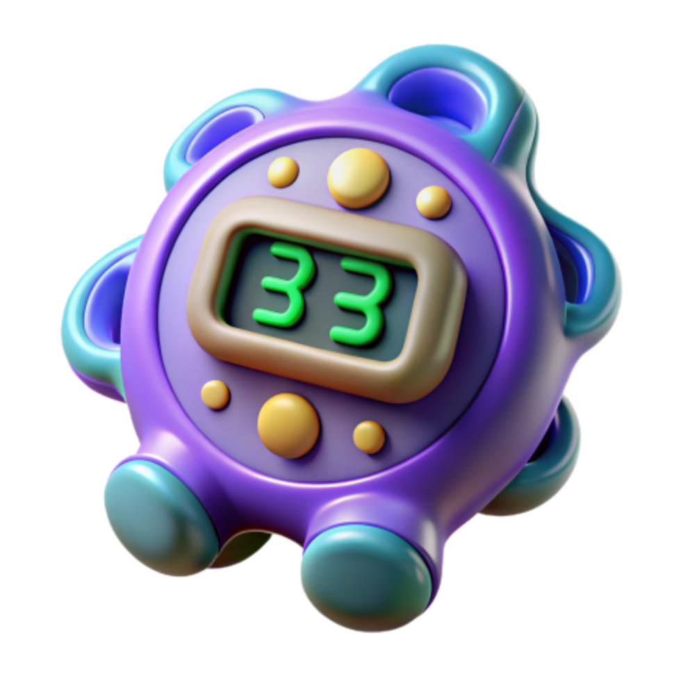 stunning traditional Cute Digital Timer 3D Render of Playful Clock high quality png