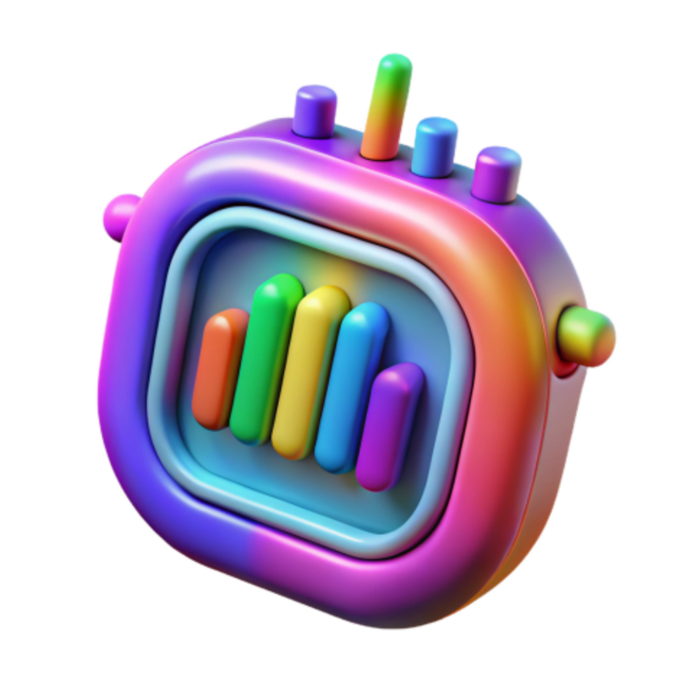 dramatic rustic Rainbow Data Visualization Colorful 3D Charts high quality png
