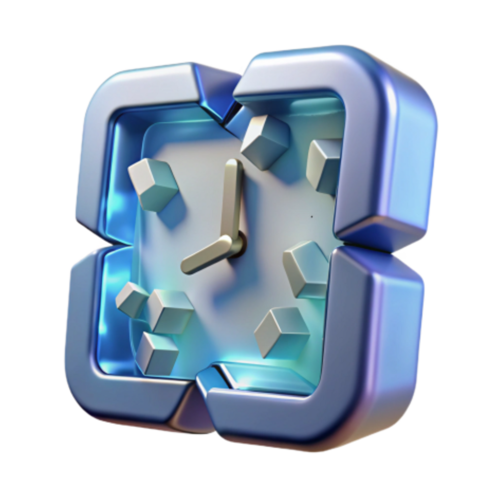 wonderful contemporary Abstract 3D Clock Time Cube Design genuine png