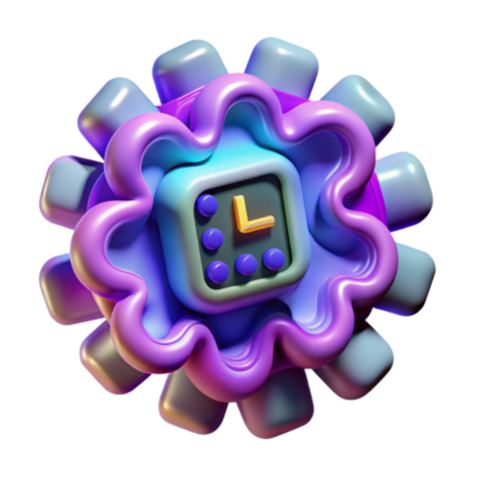 dramatic classic Abstract 3D Clock Design Colorful, Playful, and Modern professional png