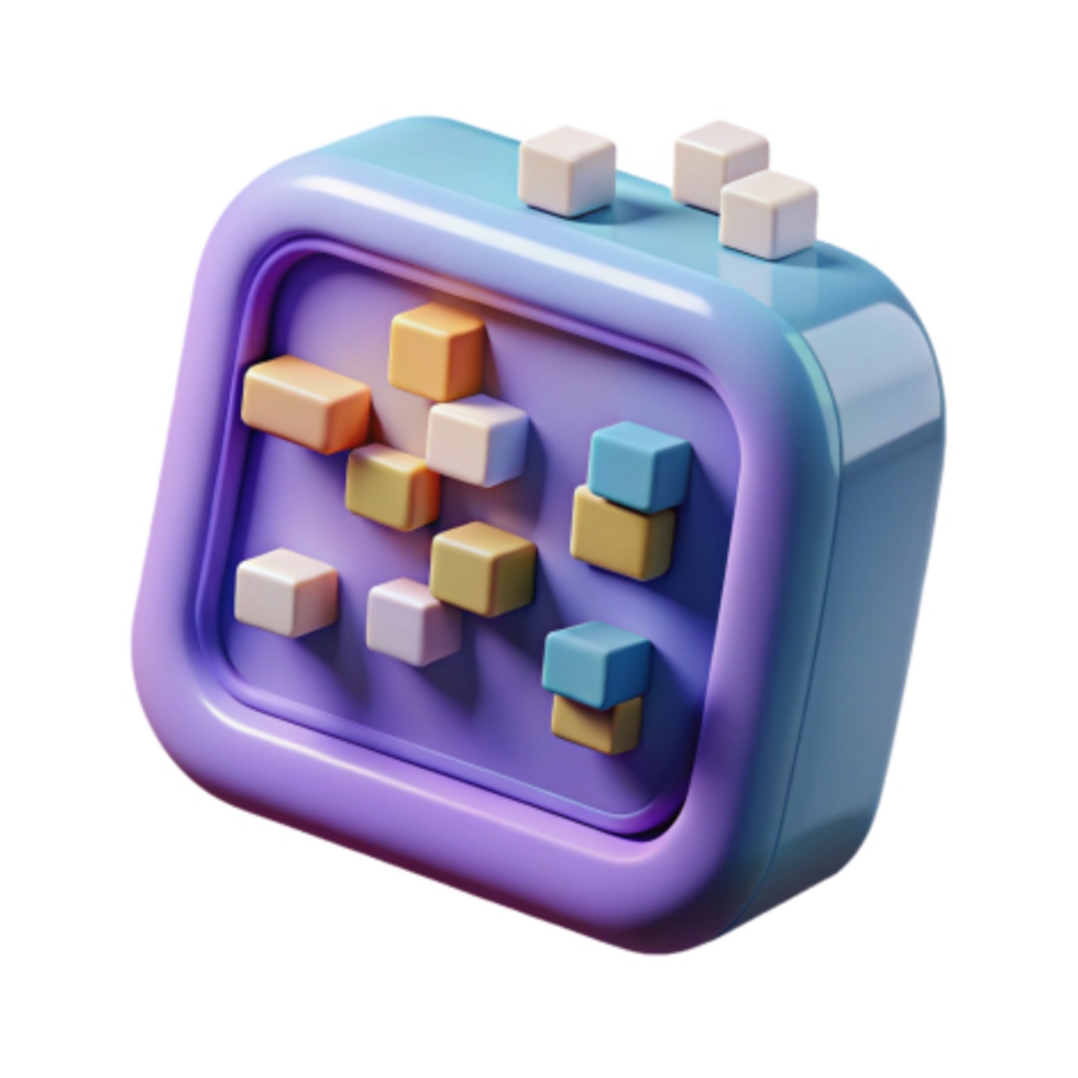 vibrant modern 3D Puzzle Game Colorful Blocks Challenge detailed png