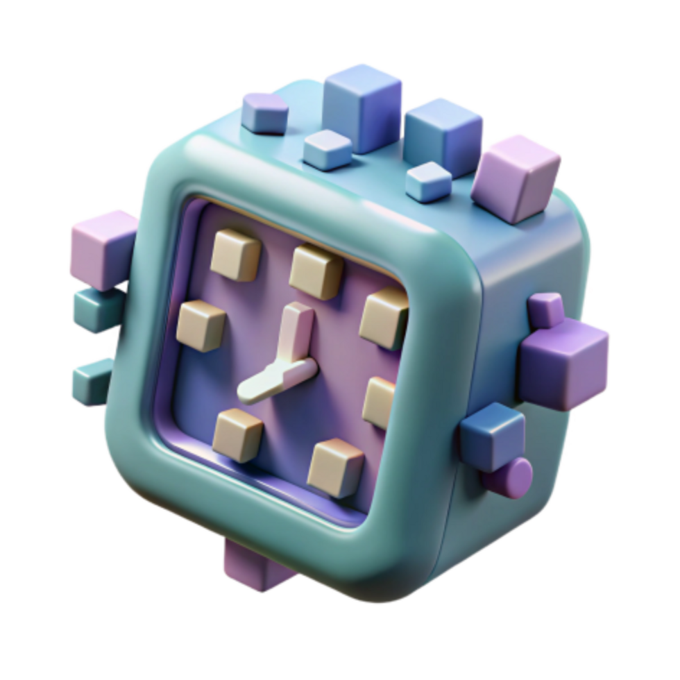 beautiful rustic Abstract 3D Clock Time, Cubes, Digital, Design, Modern, Pastel, Geometric, Blocks, Render, Art high resolution png