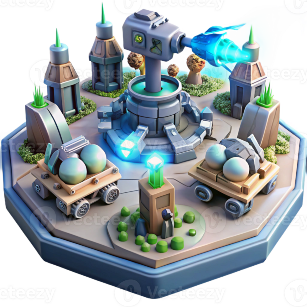 extraordinary vintage Fantasy 3D Game Resource Base Illustration professional png