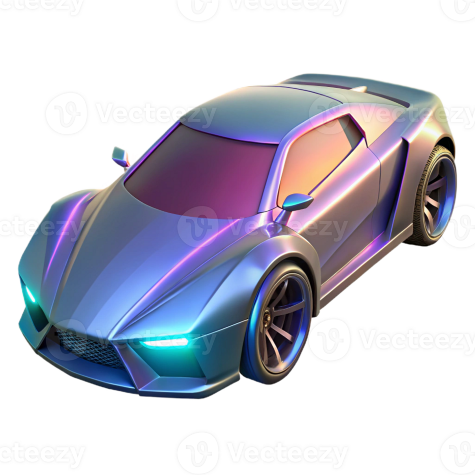 elegant modern Futuristic Sports Car 3D Render high quality png