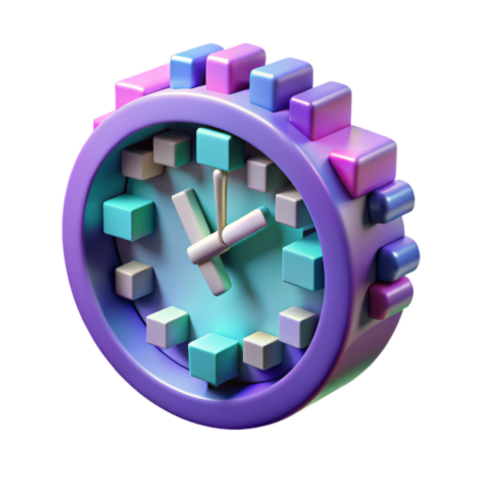 extraordinary artistic Abstract 3D Clock Cubes, Time, Design, Color professional png