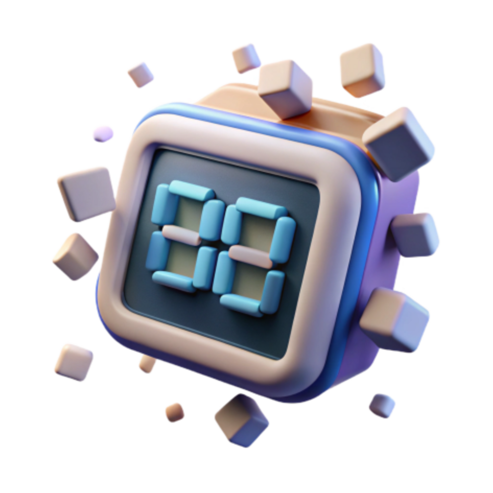 beautiful abstract Digital Clock, 3D Render, Time, Countdown, Cubes, Abstract, Animation, Technology, Design detailed png