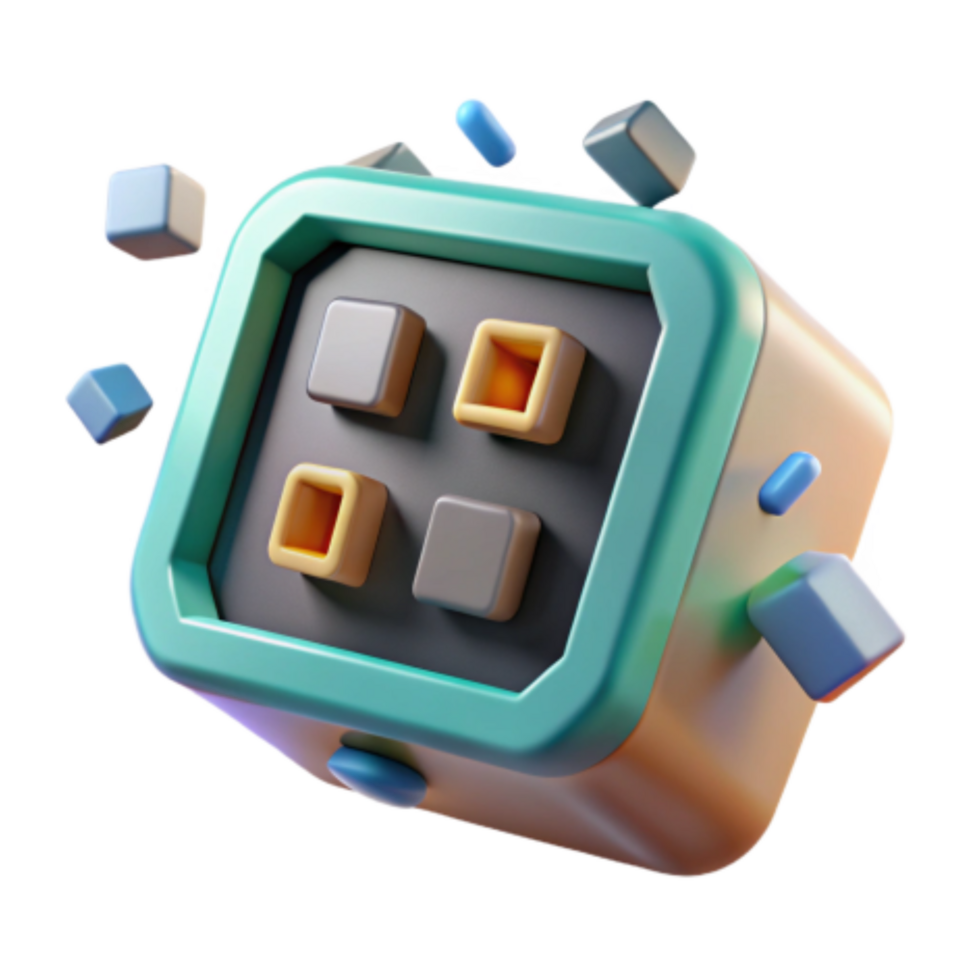 beautiful modern 3D Cube Puzzle Interactive Blocks Game authentic png