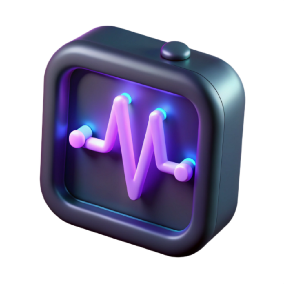 stunning contemporary Neon Heartbeat Digital Health Monitoring App Icon exclusive png