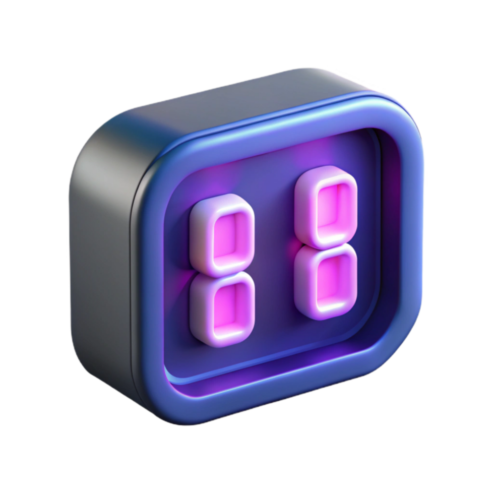 stunning abstract Neon 88 Digital Counter 3D Render of Glowing Number Display original png