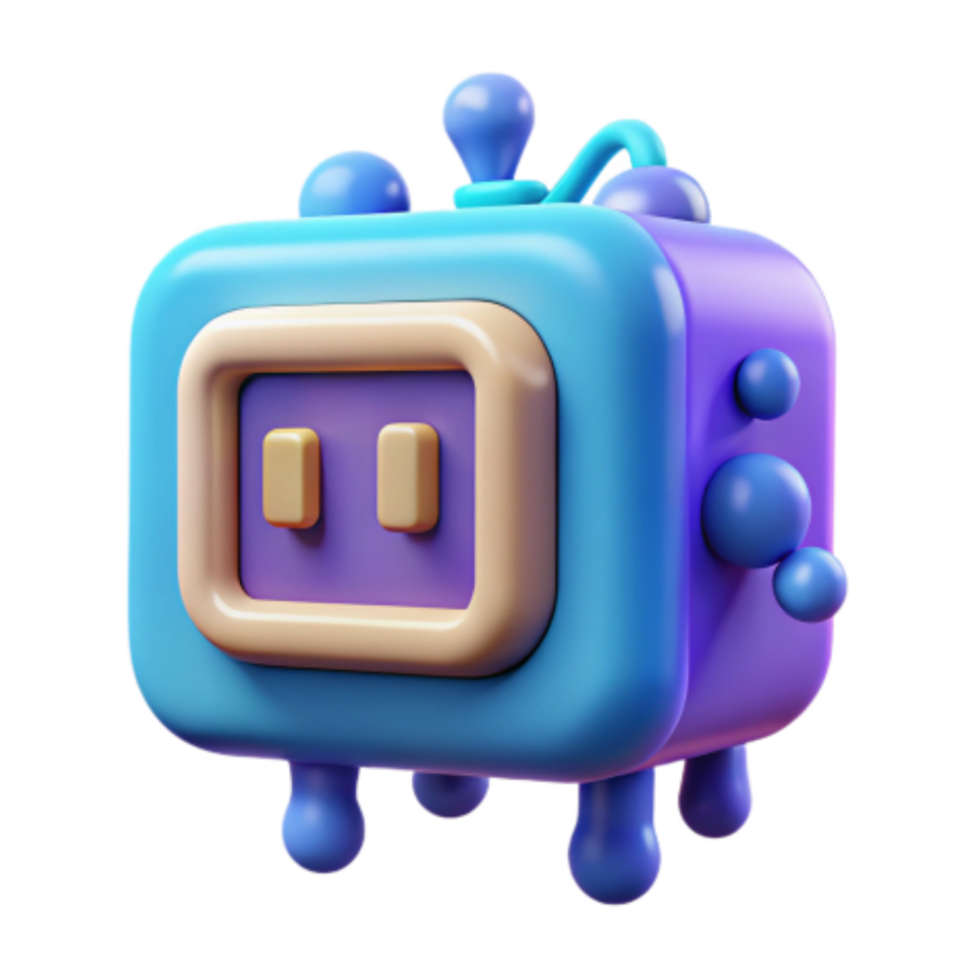 stunning abstract Cute 3D Render of a Retro Robot high resolution png