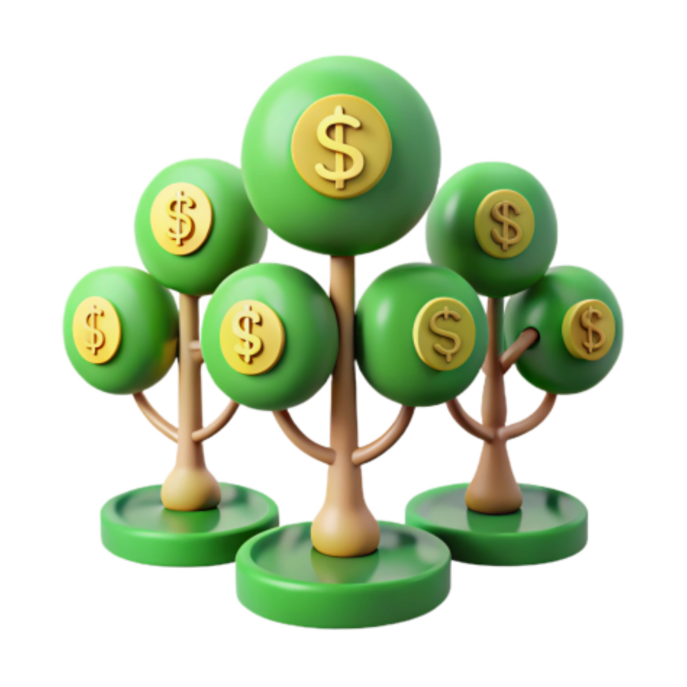 wonderful abstract Growing Money Tree Financial Growth Wealth Building original png