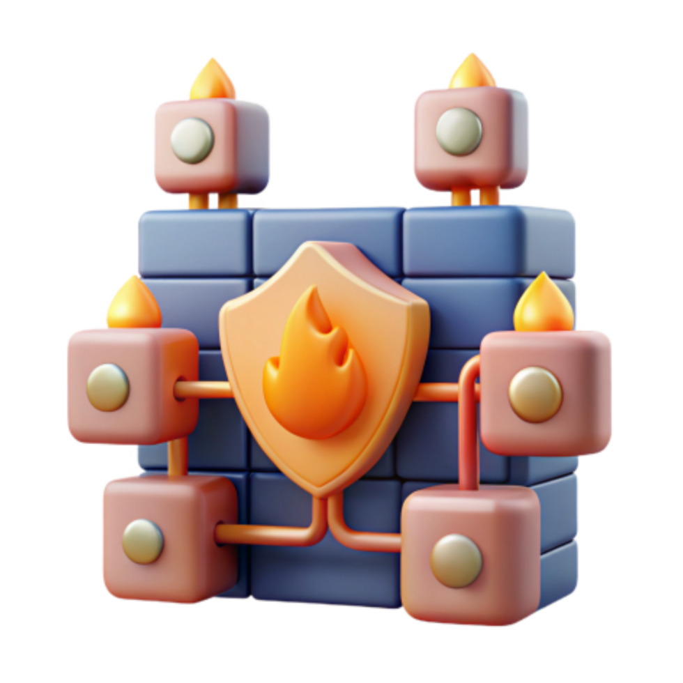 serene rustic Firewall Security Network Protection System premium png