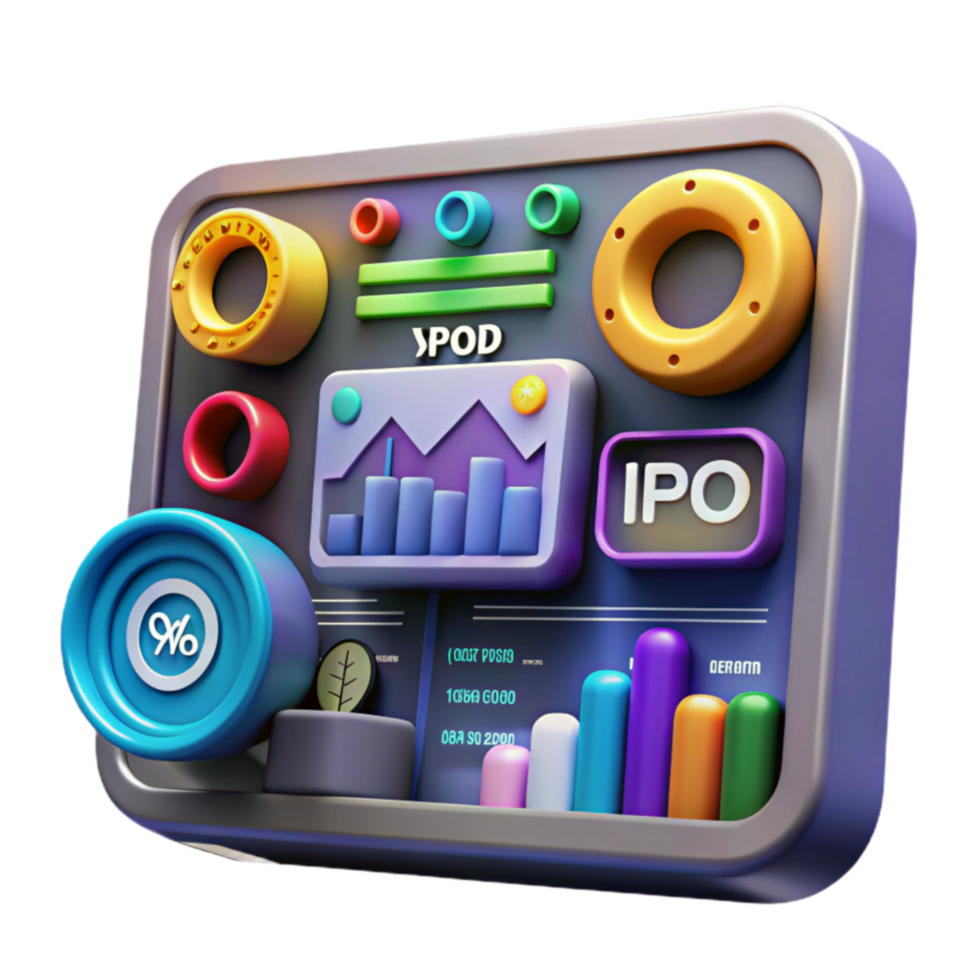vibrant modern IPO Investment Visual Guide to Stock Market Analysis high resolution png