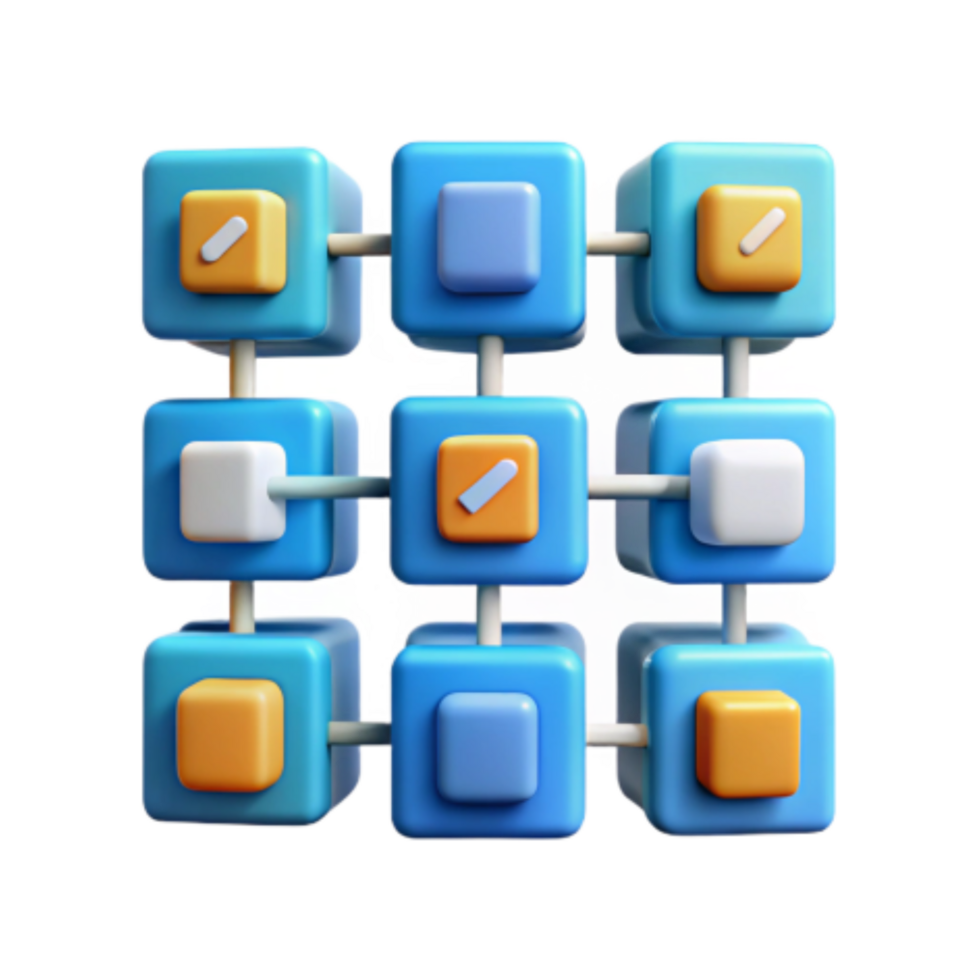 serene vintage Interconnected Cubes A Visual Representation of Network Systems original png