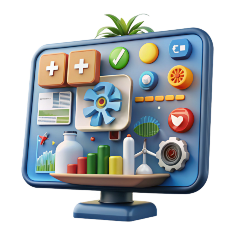 beautiful creative Sustainable Resource Management Dashboard Visualizing Efficiency Growth high quality png