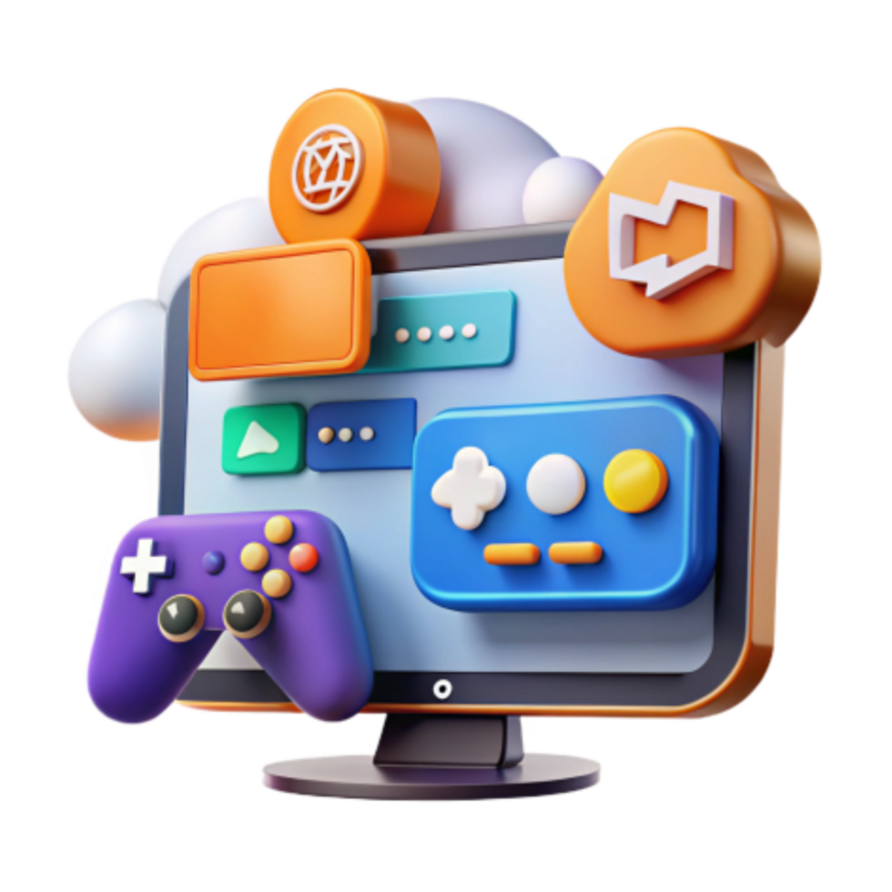 impressive artistic Cloud Gaming Interface Design Controller, UI, and Network detailed png