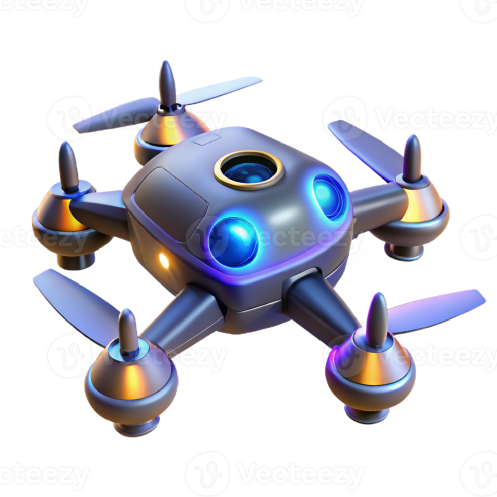 extraordinary rustic Futuristic Drone 3D Render high resolution png