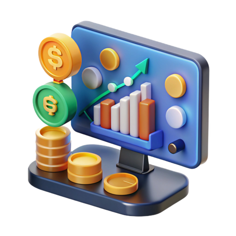 magnificent abstract Financial Growth Monitor Analyze Investment Trends high quality png