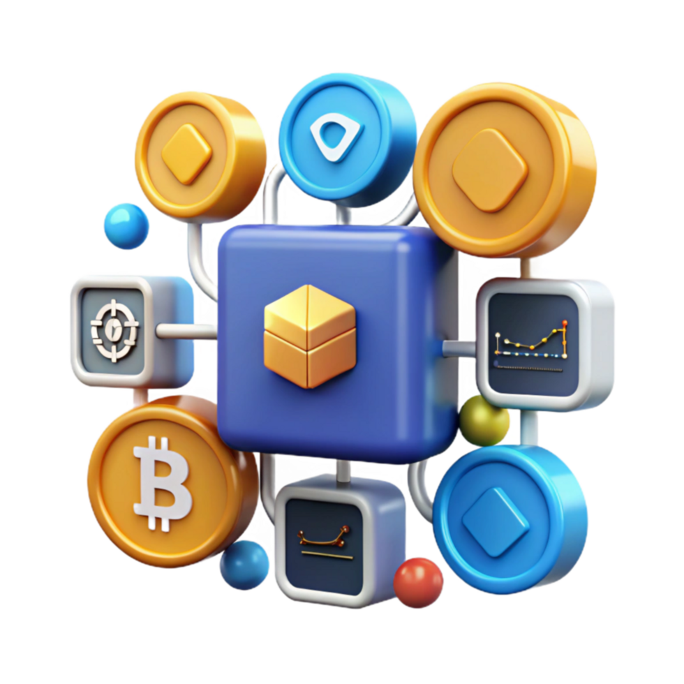 extraordinary minimalist Cryptocurrency Network Decentralized Finance Ecosystem 4K png