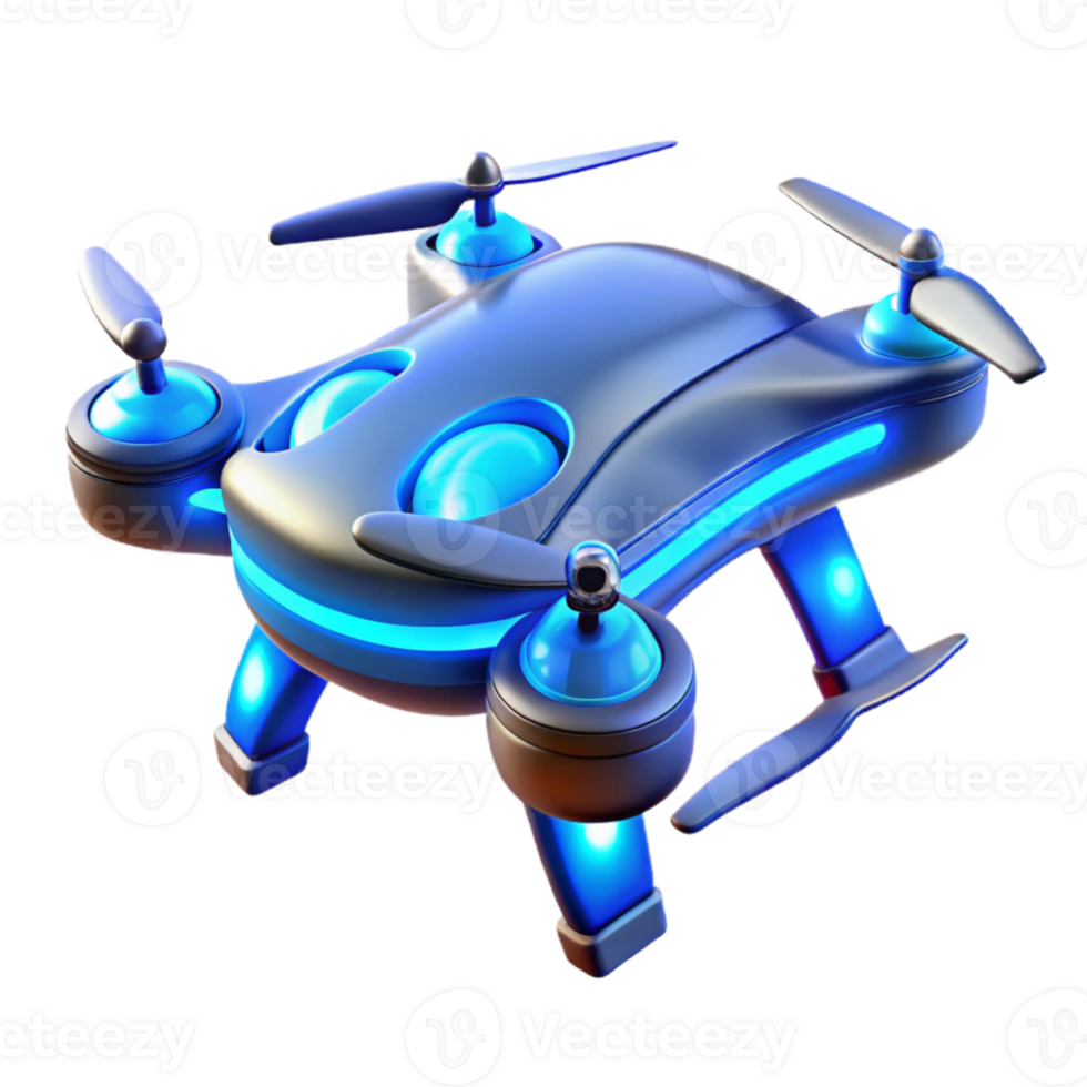 extraordinary contemporary Futuristic Drone 3D Render genuine png
