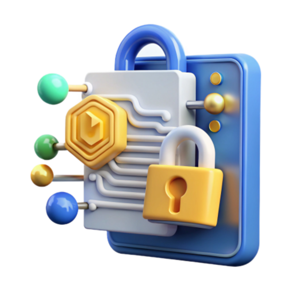 vibrant artistic Digital Asset Security Encryption and Network Protection high quality png