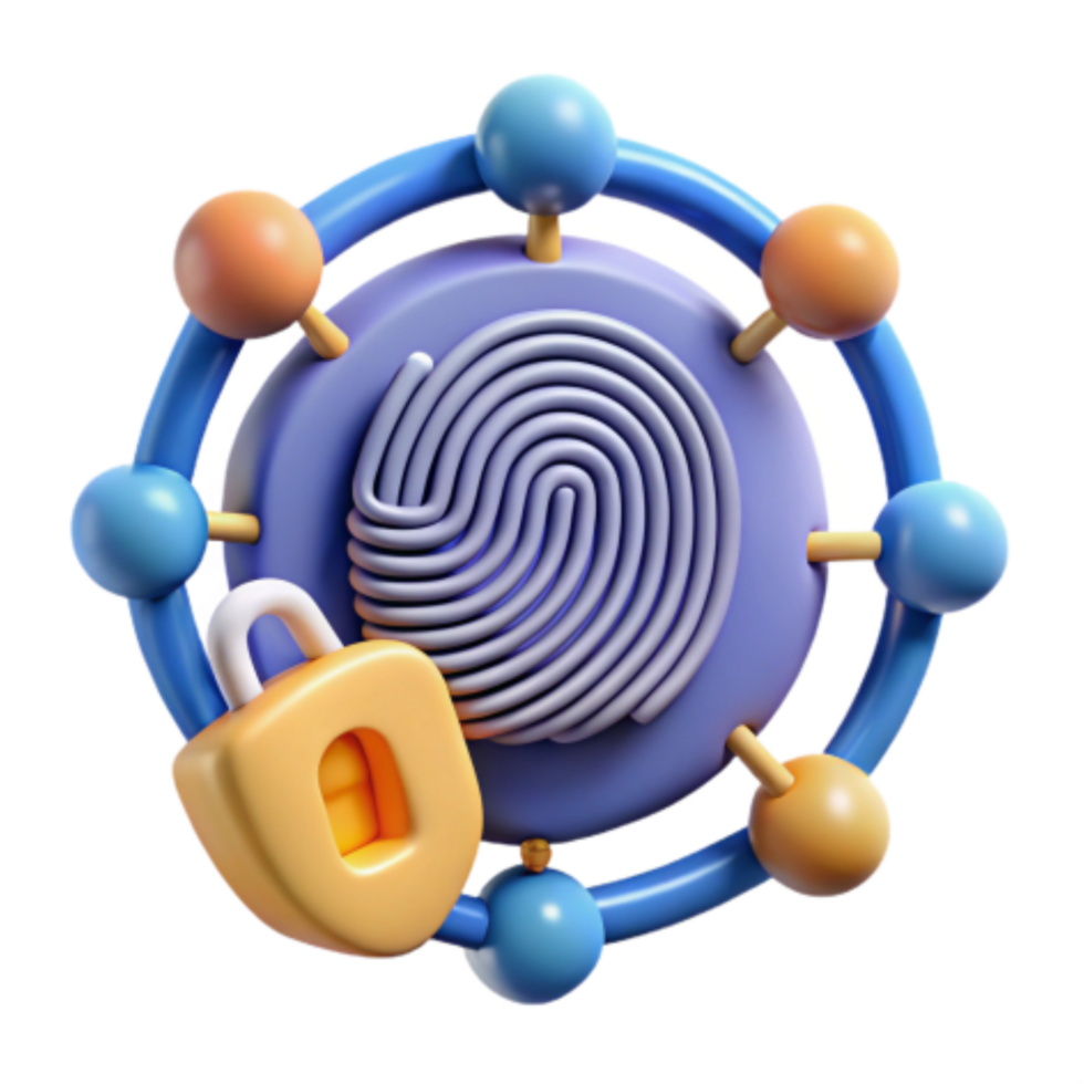 beautiful modern Fingerprint Security Network Protection Data Privacy high quality png