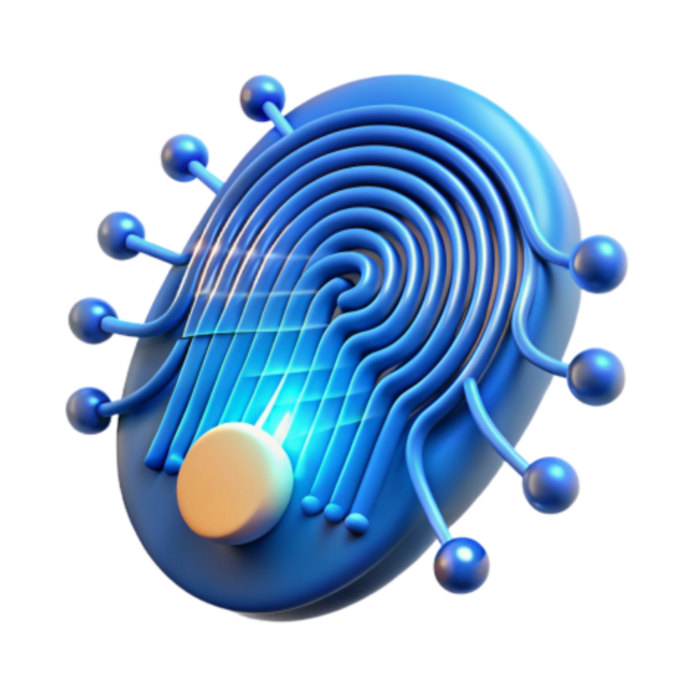beautiful minimalist Biometric Security Advanced Fingerprint Technology high quality png