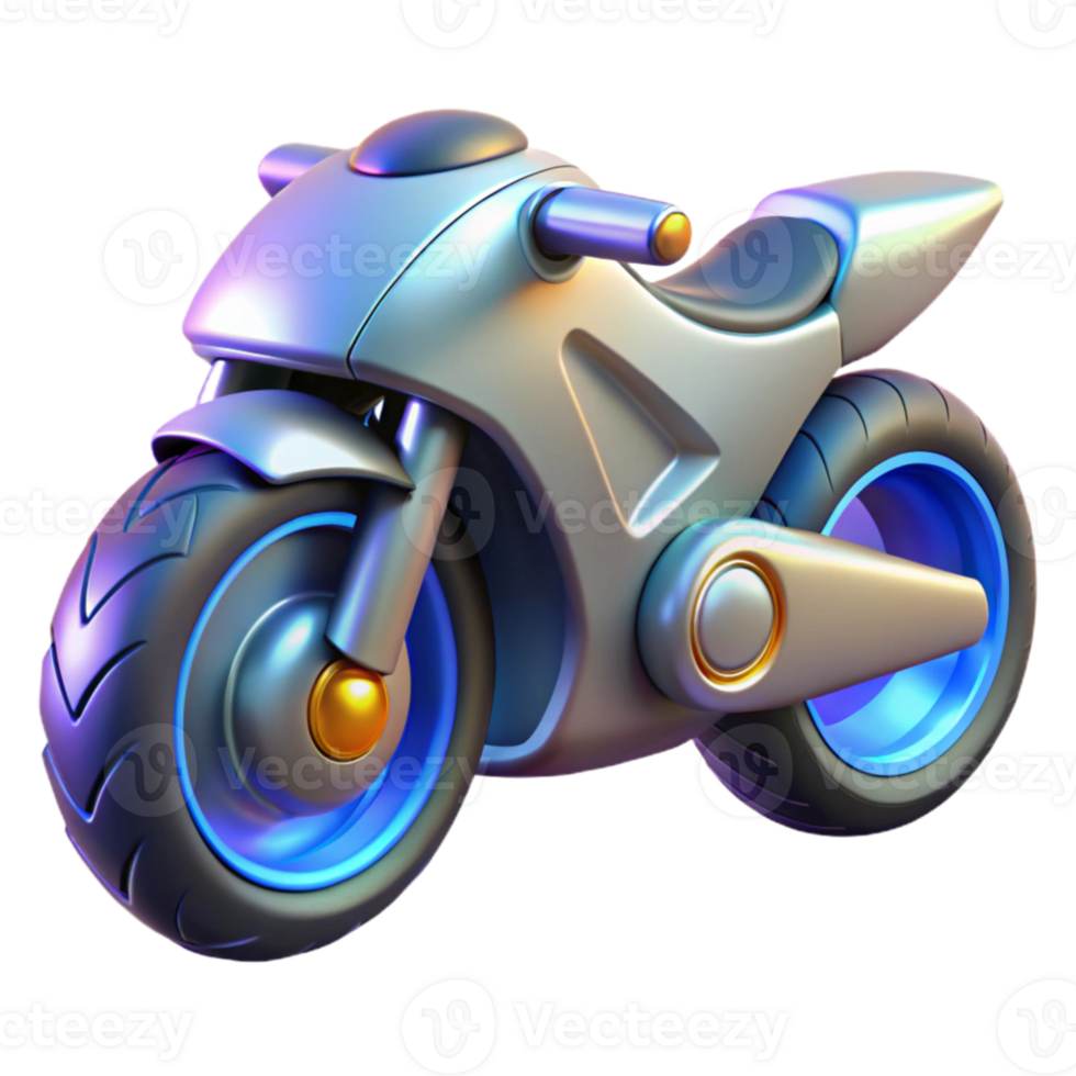 beautiful creative Futuristic Motorcycle 3D Render high resolution png