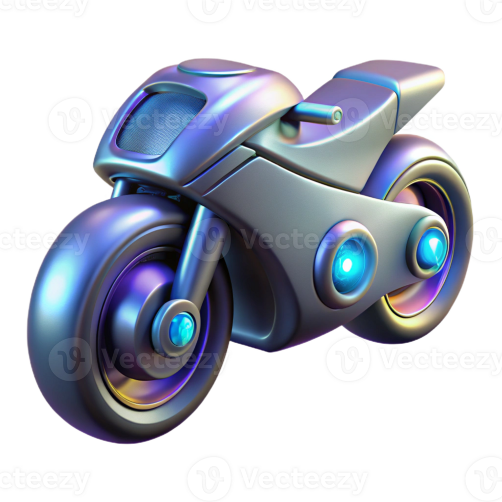beautiful artistic Futuristic Motorcycle 3D Render authentic png