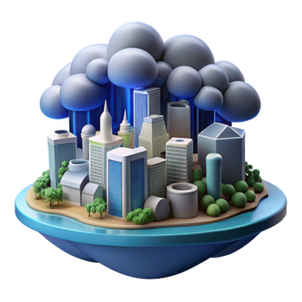 stunning abstract Urban Cloud Computing Smart City Infrastructure authentic png