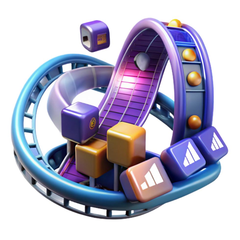 magnificent modern Abstract Rollercoaster Data Flow Visualization authentic png