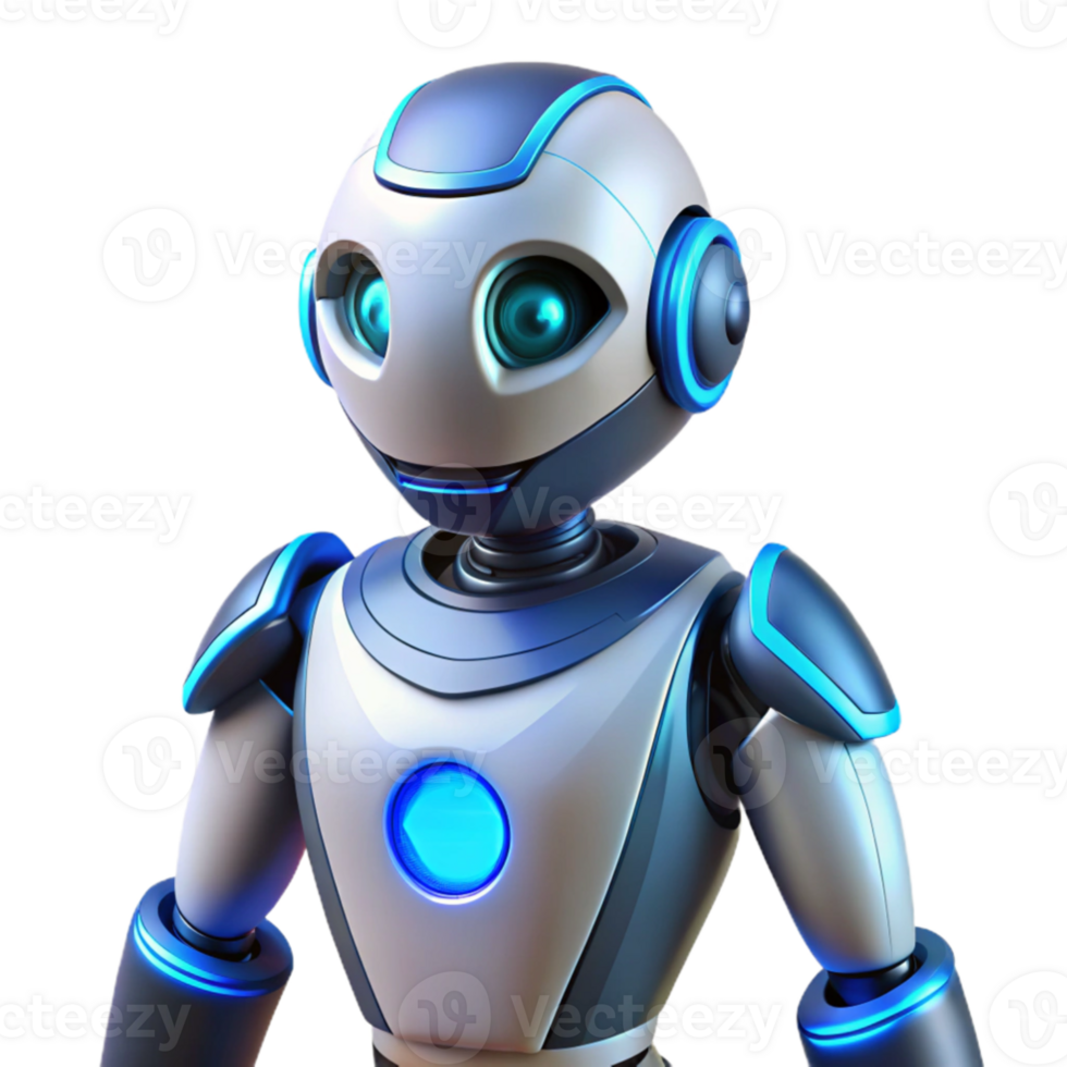 wonderful classic Friendly Robot 3D Render high quality png