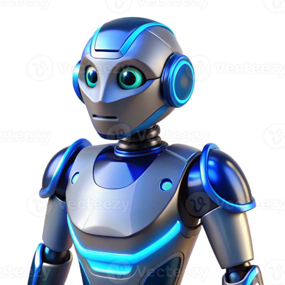 dramatic minimalist Friendly Robot 3D Render high quality png