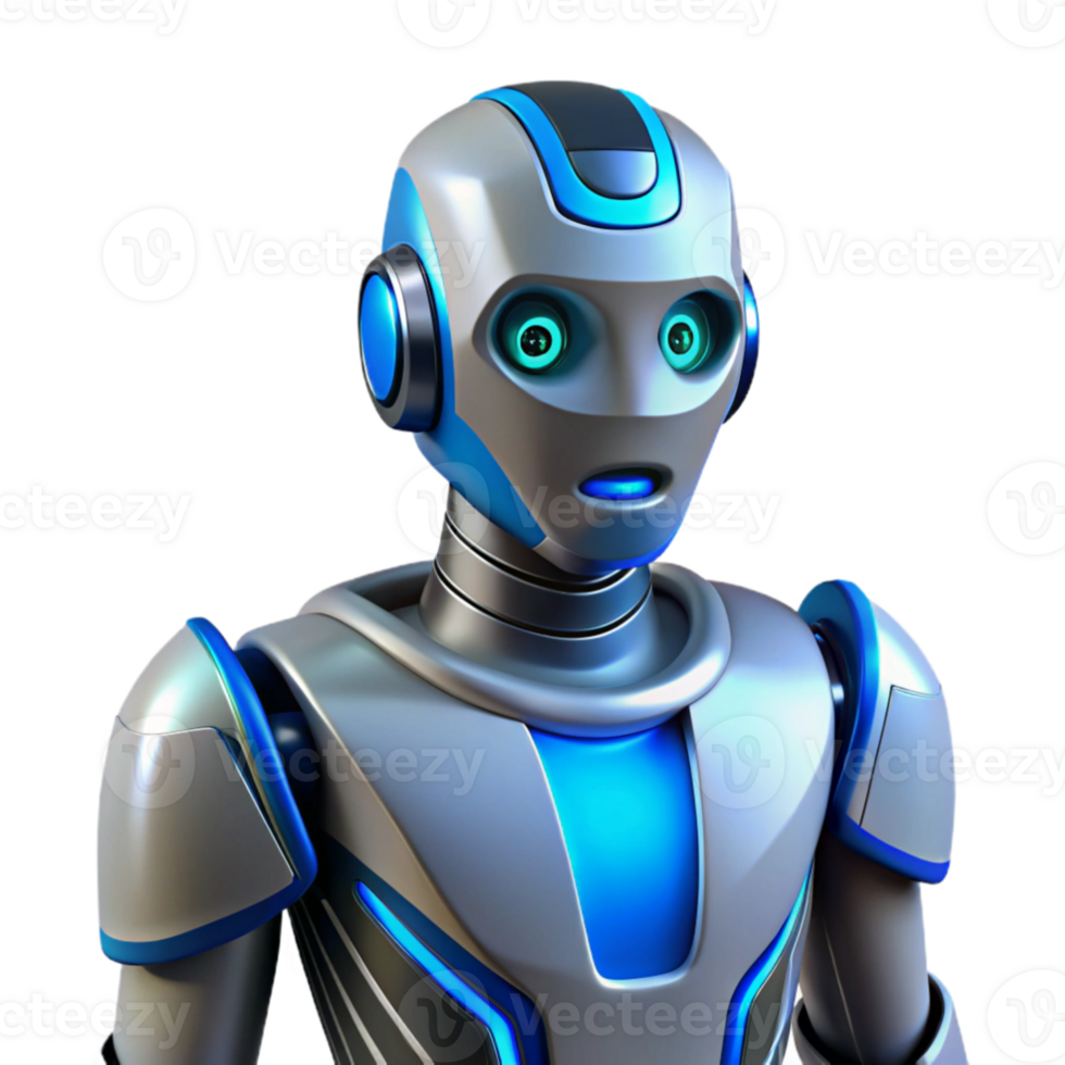 vibrant creative 3D Robot Illustration Futuristic AI high quality png