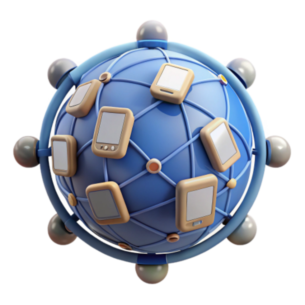 serene contemporary Global Mobile Network Interconnected Devices and Worldwide Communication original png