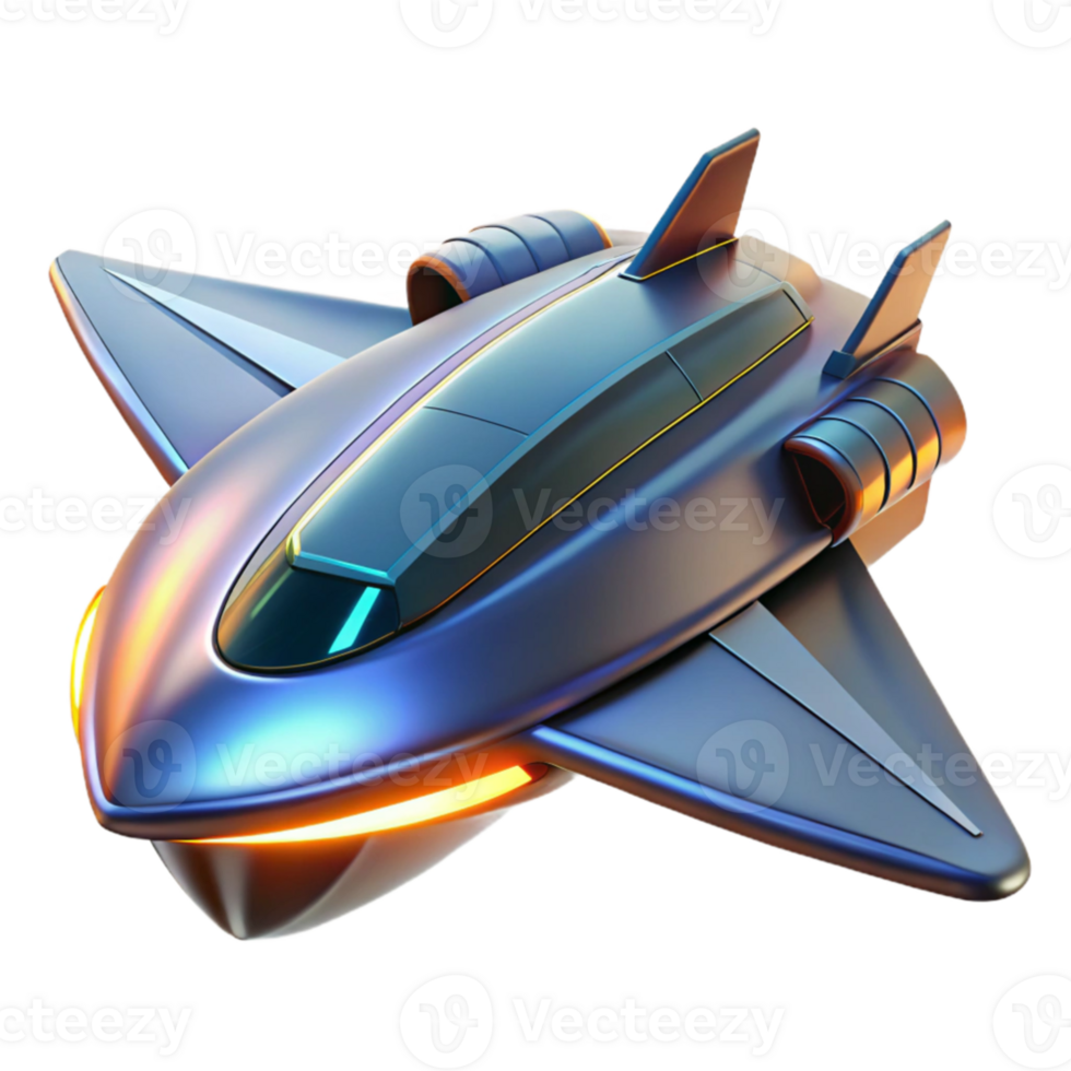 impressive creative Futuristic Spaceship 3D Render high quality png