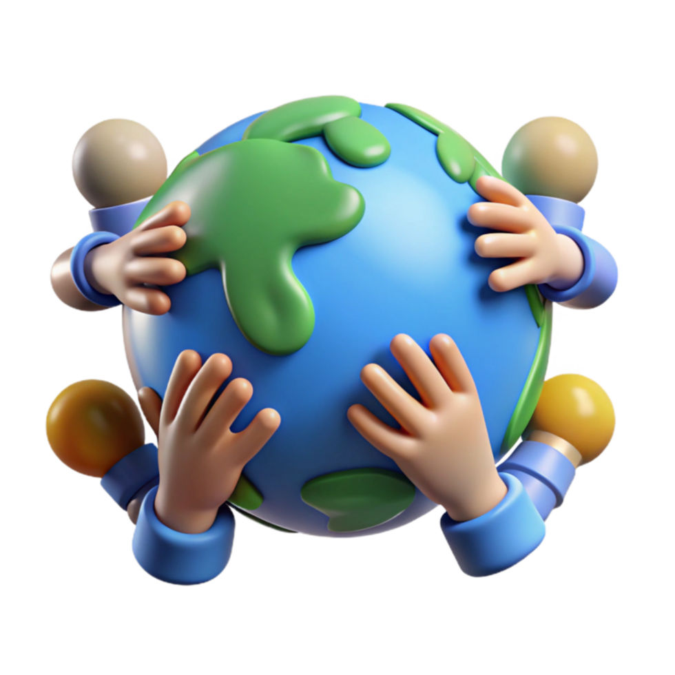 impressive minimalist Global Unity Hands Protecting Earth high resolution png