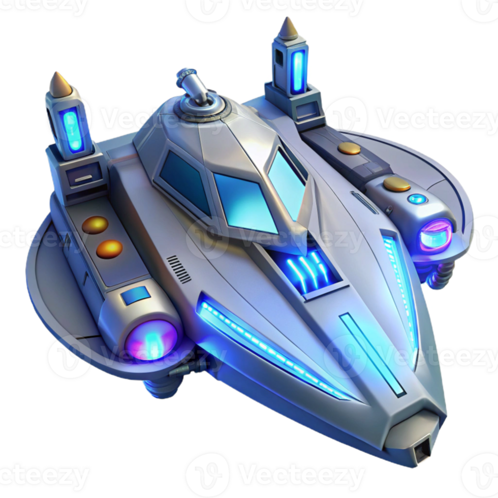 wonderful rustic Futuristic Spaceship 3D Render professional png