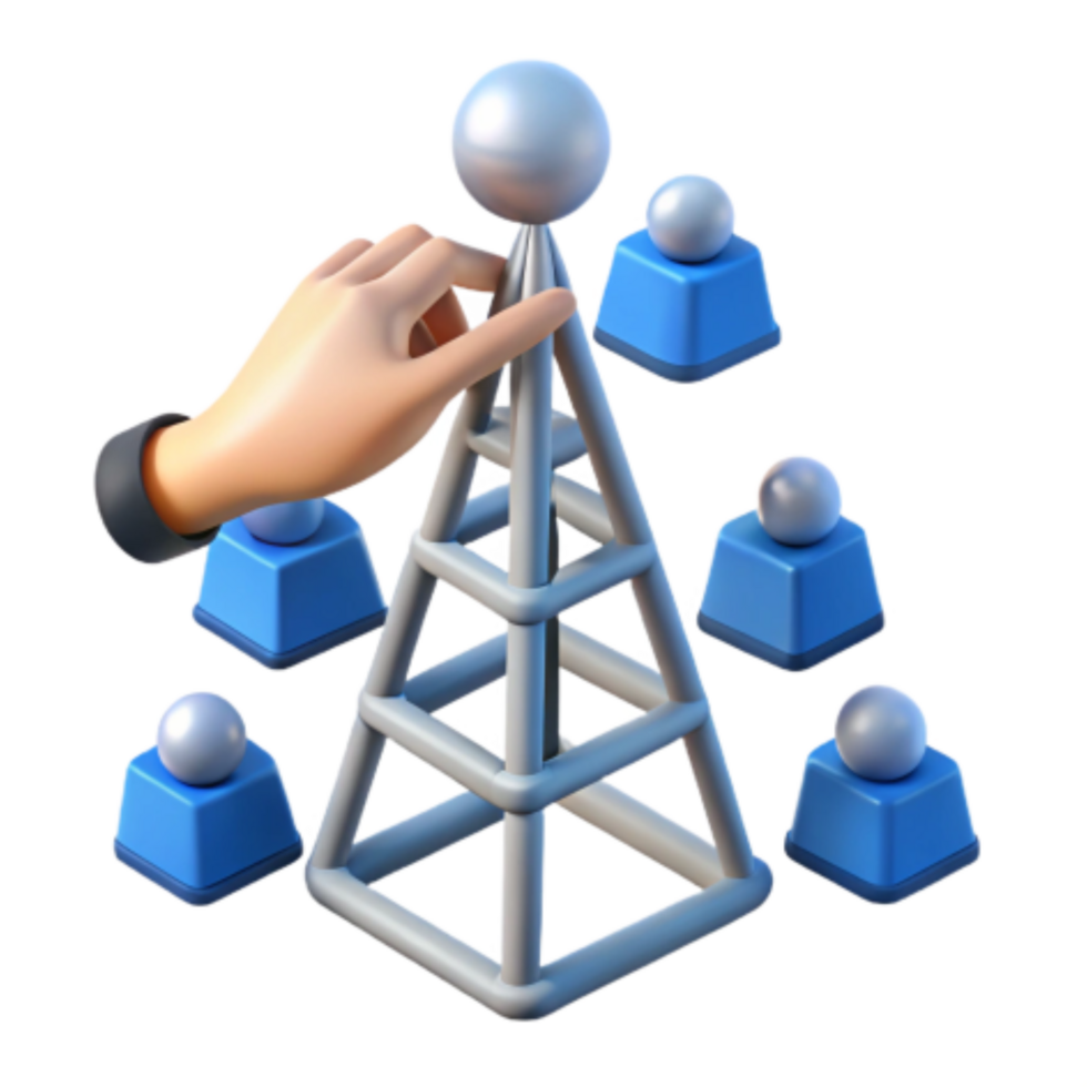elegant creative Network Topology Connecting Nodes to a Central Hub high resolution png