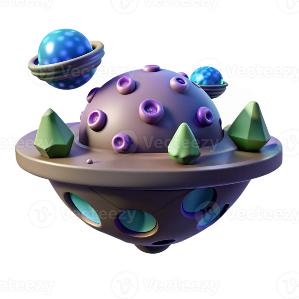 extraordinary modern 3D Cartoon Spaceship Illustration genuine png