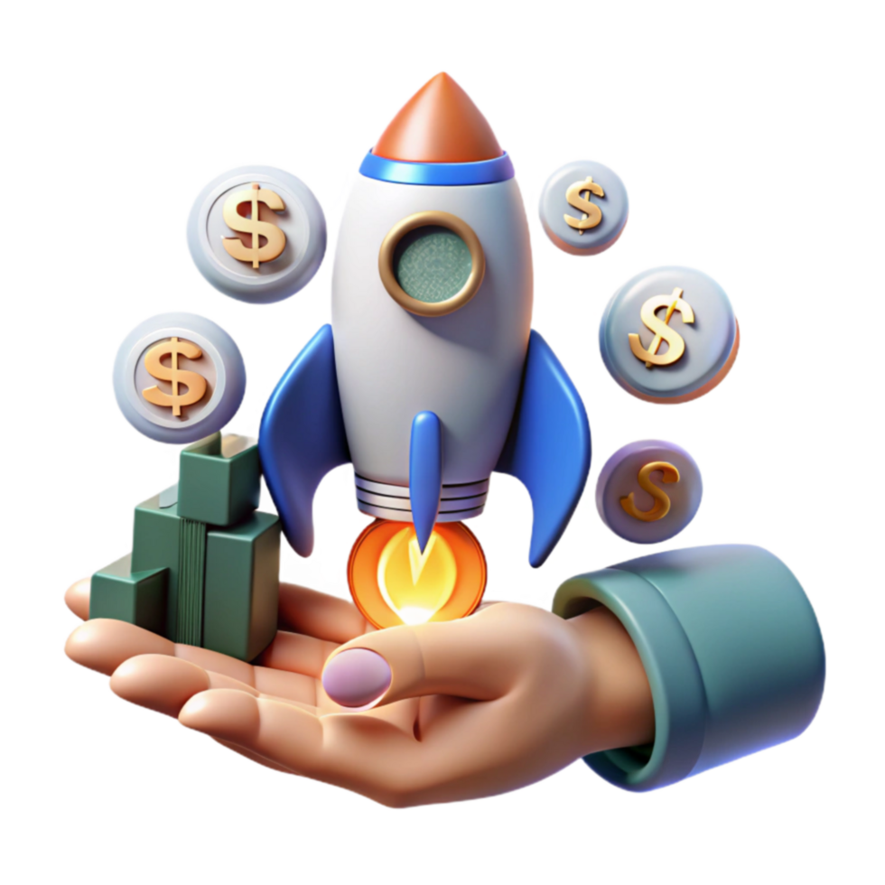 elegant classic Financial Growth Rocket Launch to Investment Success genuine png