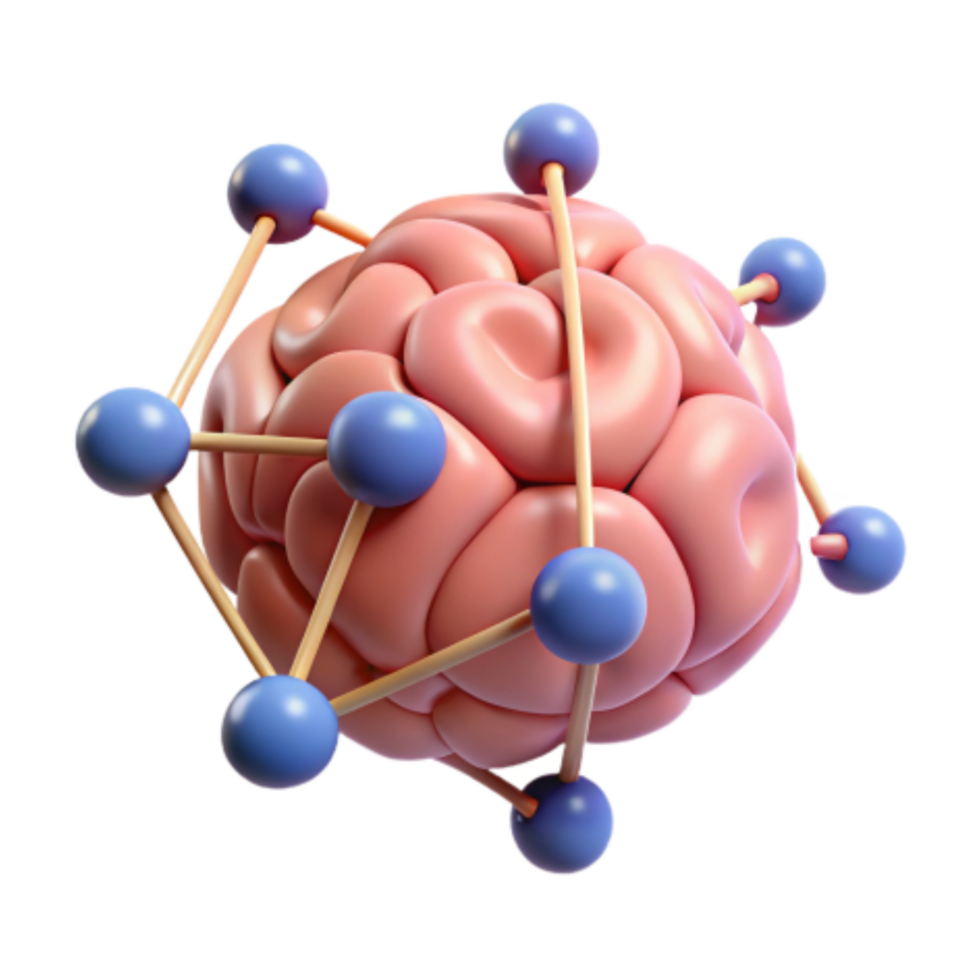 serene minimalist Brain Network Connections Neural Pathways Cognitive Function high quality png