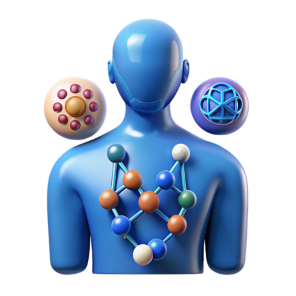 beautiful classic Human Molecular Structure Cellular Interactions Network high resolution png