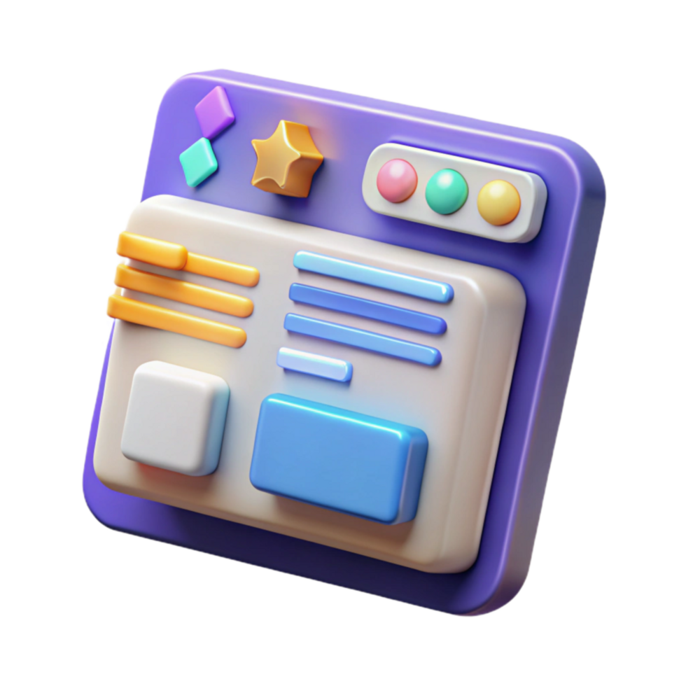 magnificent minimalist 3D UI Design Colorful Interface Elements professional png