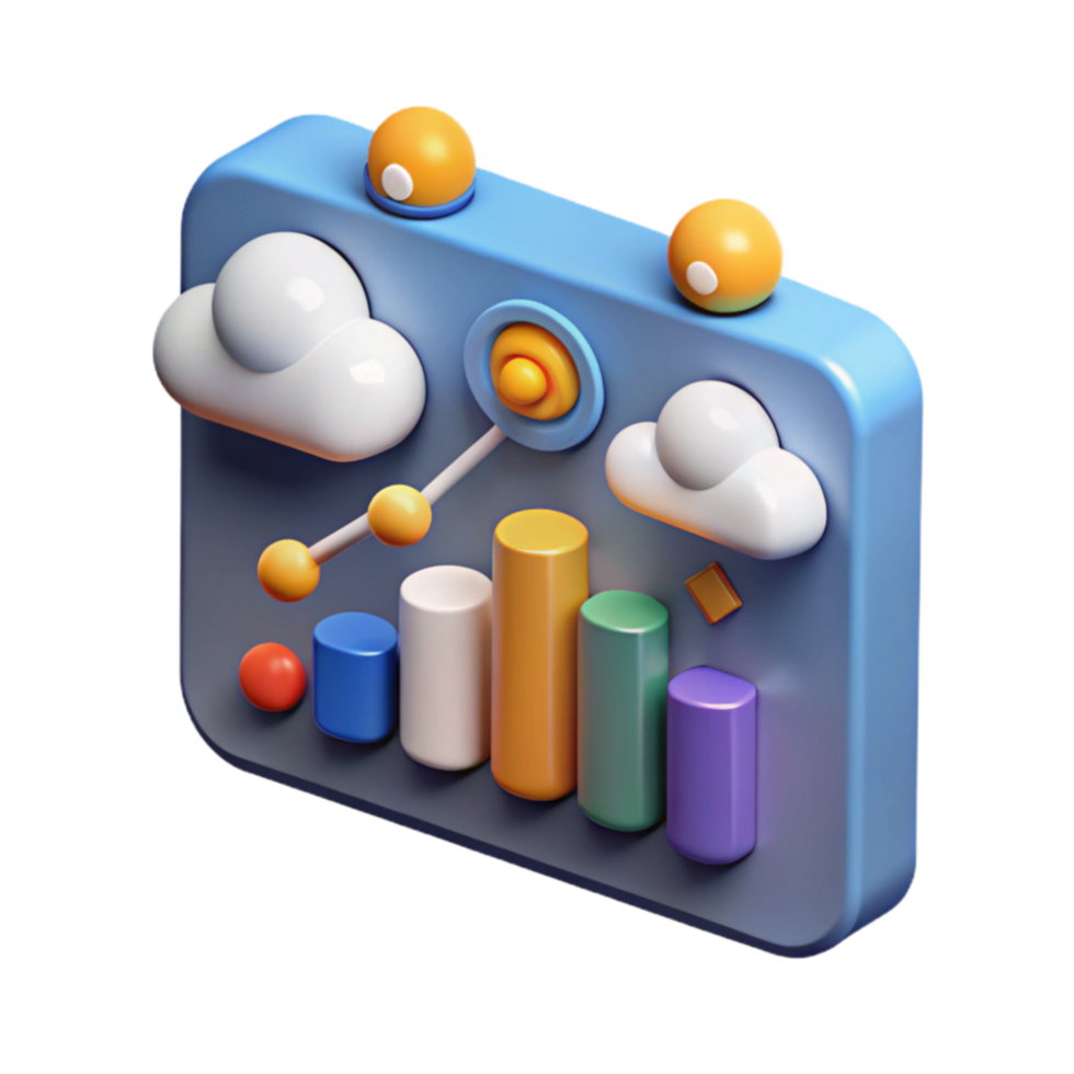 wonderful modern Cloud-Based Data Visualization Upward Trend Insights premium png