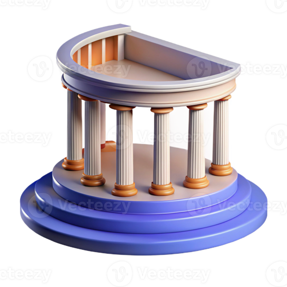 magnificent creative 3D Render of Classical Temple, Columns and Steps detailed png