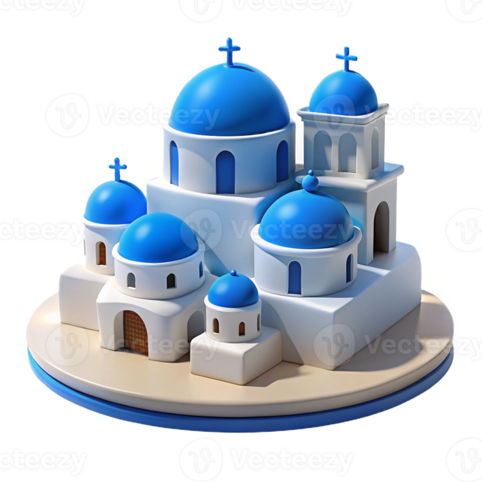 extraordinary abstract 3D Model Greek Church Illustration high resolution png