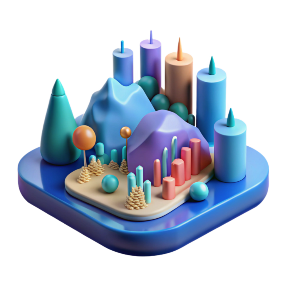 extraordinary abstract Abstract 3D Landscape Colorful Geometric Forms high resolution png